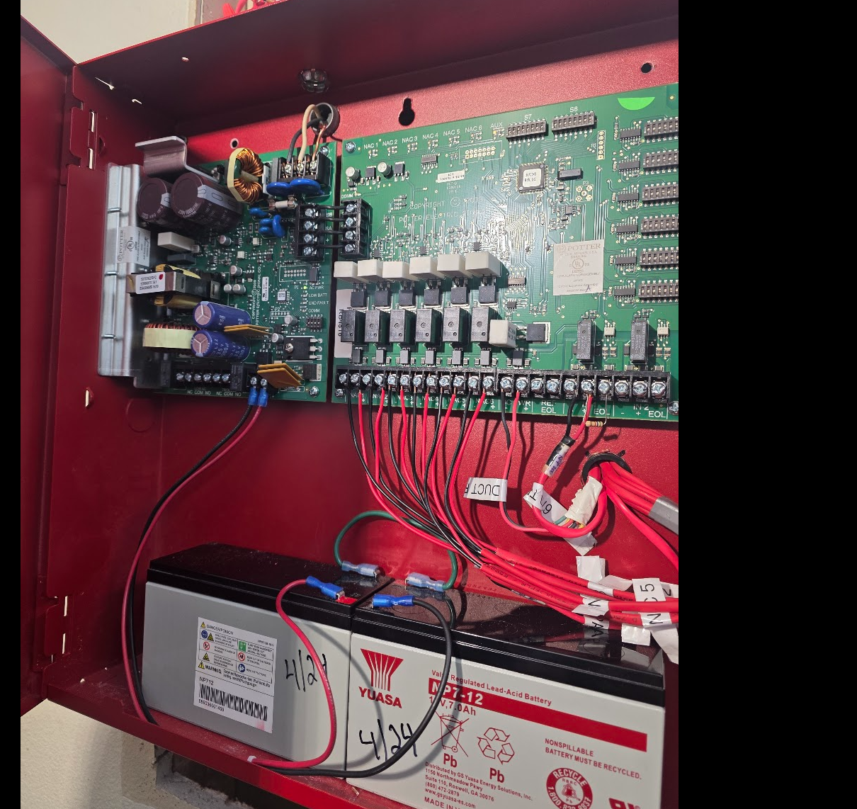 Fire alarm control panel installation and field wiring